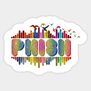 Color Tone Wave With Name-Phish Sticker